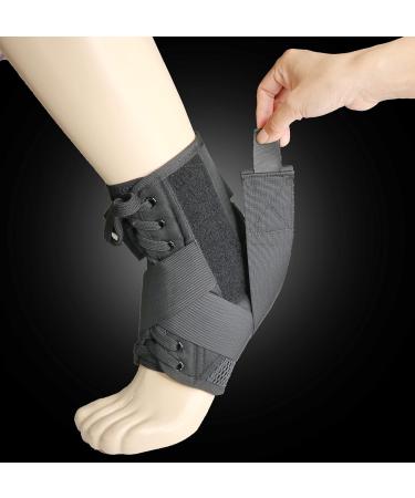 BLITZU Lace Up Ankle Brace for Sprained Ankles - Stabilizer Support Sleeve for Men & Women | Ideal for Volleyball Basketball & Injury Recovery - Size S - Buy Online on GoSupps.com