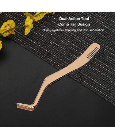 Eyeline Angled Stainless Steel Tweezers - 2-in-1 Eyelash Extension Applicator for Volume & Classic Lashes - Buy Online on GoSupps.com