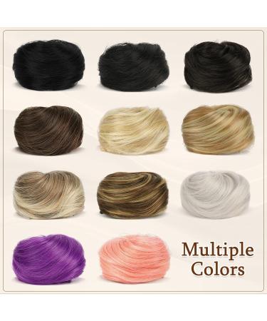 Sofeiyan 2PCS Mini Claw Clip Hair Bun Extension Updo Space Bun Synthetic Wig Accessory for Women - Light Ash Brown & Bleach Blonde - Buy Online on GoSupps.com