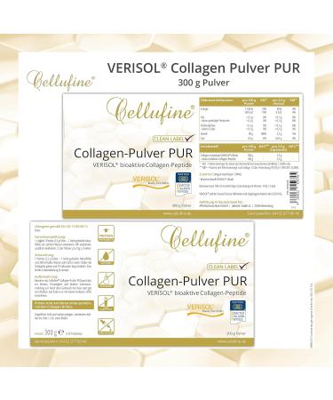 Buy Cellufine Premium Verisol Collagen Powder 300g - Natural Bioactive Collagen Peptides for Beauty | 120 Portions High Bioavailability Preservative-Free - Buy Online on GoSupps.com