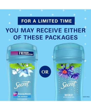 Secret Fresh Clear Gel Antiperspirant Deodorant Women Waterlily Scent 2.6oz 3-Pack - Buy Online on GoSupps.com