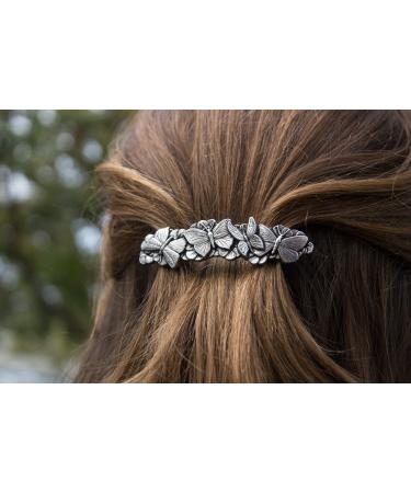 Handcrafted Butterflies Hair Clip - Made in USA 70mm Metal Barrette by Oberon Design - Buy Online on GoSupps.com