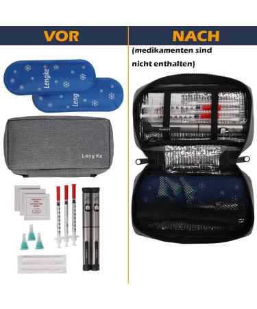 Ovakia Frio Cooling Bag for Insulin Pen | Small Travel Diabetic Organizer | Cool Box for Medications | 2 Freelancus (Gray) | International Shipping - Buy Online on GoSupps.com