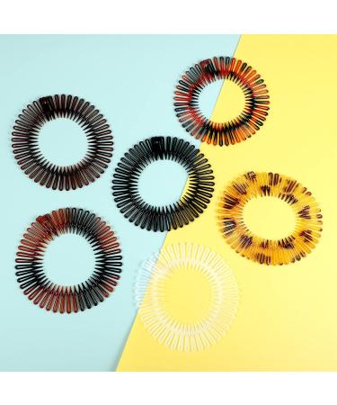 6 Pcs Flexi Comb Headband for Women Girls Plastic Circle Zig-zag Hairband Stretch Hair Comb Headband 6 Colors - Buy Online on GoSupps.com