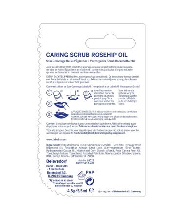 Labello Lip Stick - Peeling & Moisturizing Lip Care with Sugar Rosehip Oil & Vitamin E (5.5 ml) | International Shipping - Buy Online on GoSupps.com