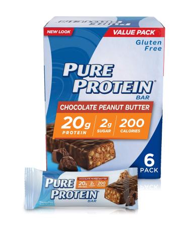 Bars High Protein Nutritious Snacks to Support Energy Low Sugar Gluten Free Chocolate Peanut Butter 1.76 oz Pack of 6