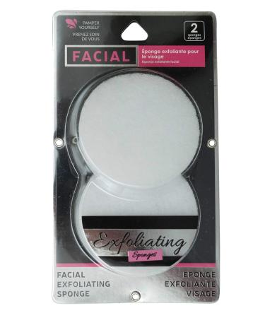 Jacent Round Exfoliating Facial Sponges  3 Inch Diameter  2 Counts per Pack - 1 Pack 1-Pack