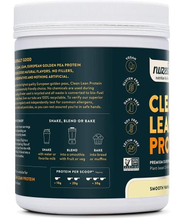 Clean Lean Protein Nuzest - Smooth Vanilla Vegan Protein Powder | Plant Based, Dairy Free, Gluten Free, GMO Free | Naturally Sweetened Protein Shake | 20 Servings, 1.1 lb - Buy Online on GoSupps.com