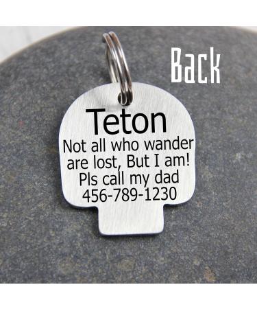Personalized Dog Stamps - Engraved Skull Design Tags | Custom Name Tags for Pets | Double-Sided Dog & Cat Collars | Unique & Funny Animal Brands (Gold) - Buy Online on GoSupps.com