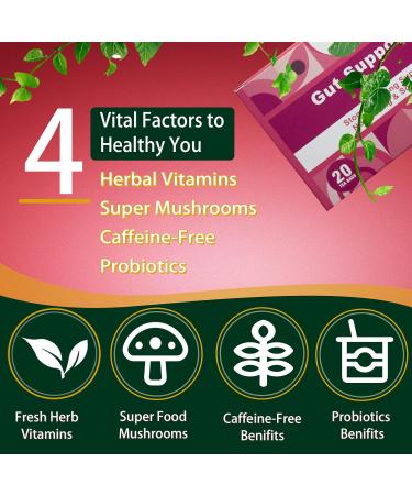 Acid Reflux Heartburn Relief Better Focus Digestion AuKrLr Natural Herbal Mushroom Tea with Super foods Hericium Lions mane No Sugar & Caffeine Free - Buy Online on GoSupps.com