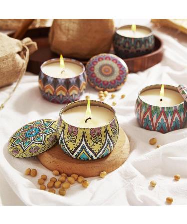 Scented Candles Gift Set 4.4oz 4 Count - Rosemary Lavender Vanilla Gardenia - Natural Soy Aromatherapy Chandelles Parfum es - Buy Online on GoSupps.com