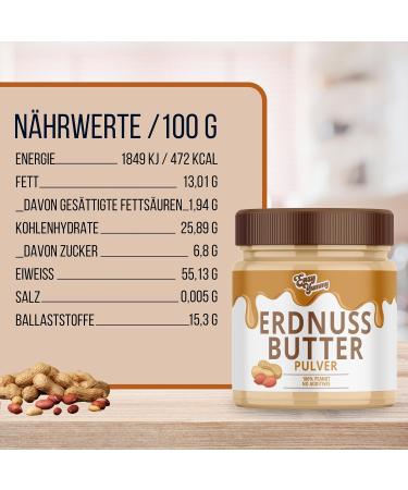 Easy Yummy Peanut Butter Powder 500g - 100% Natural No Sugar Added Delicious Peanut Powder for Baking & Cooking - Buy Online on GoSupps.com