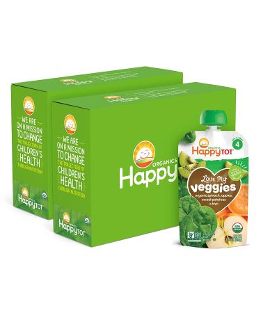 Happy Tot Organics Love My Veggies Stage 4: Spinach, Apple, Sweet Potato & Kiwi 4.22oz Pouch (Pack of 16) - Buy Online on GoSupps.com