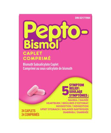 Pepto Bismol Caplets Upset Stomach Relief Diarrhea Relief Heartburn Nausea Indigestion Upset Stomach 24 Count Caplet Unflavored 24 Count (Pack of 1)