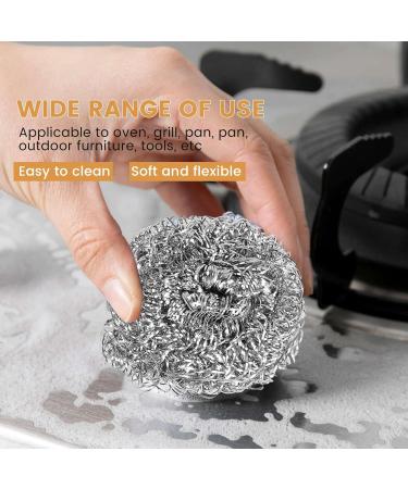 Xeodaun 16 PCS Stainless Steel Sponges Scrubbers Utensil Scrubber Scouring Pads Ball for Removing Rust Dirty Cookware Cleaner - Buy Online on GoSupps.com