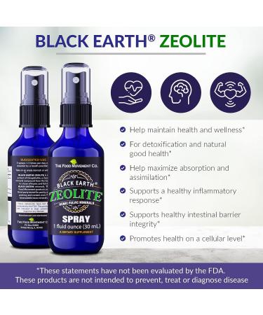 The Food Movement Black Earth Zeolite with Humic, Fulvic Acids & Trace Minerals - 1 fl oz Pump Spray Bottle | Detox, Digestion & Immune Support - Buy Online on GoSupps.com