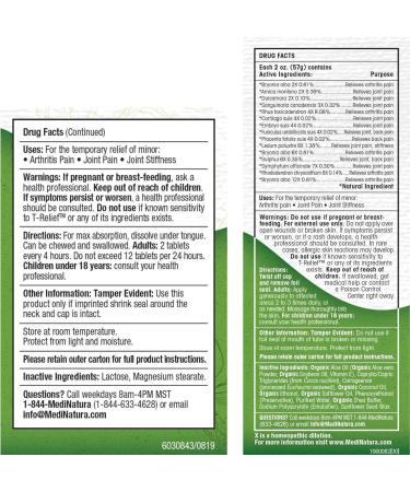 MediNatura T-Relief Arnica +12 Natural Arthritis Pain Relief 100ct Tablets and 2oz Cream Bundle - Buy Online on GoSupps.com