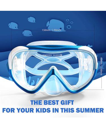 Kids Anti-Fog Snorkel Swim Mask with Nose Cover - Blue | Ideal for Snorkeling, Diving, Swimming - Buy Online on GoSupps.com