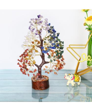 Seven Chakra Crystal Tree - Bonsai Home Decor with Healing Crystals and Gemstones | Spiritual Gift Idea - Buy Online on GoSupps.com