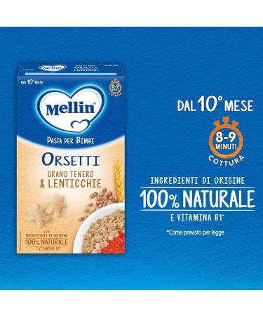 Italian Gourmet E.R. Set of 6 Mellin La Pasta 100% Natural Orsetti with Soft Wheat and Lentils 280g + Italian Gourmet Pulp 400g - Buy Online on GoSupps.com