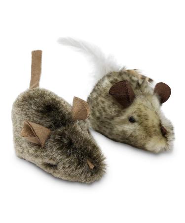 Our Pets Cat Toy Mouse Play-N-Squeak Cat Toys for Indoor Cats Interactive Cat Toy, Catnip Toy, Catnip Toys for Cats, Real Mouse Sound Kitty and Kitten Toys w/ Cat Nip for Enrichment Twice the Mice (Pack of 2)