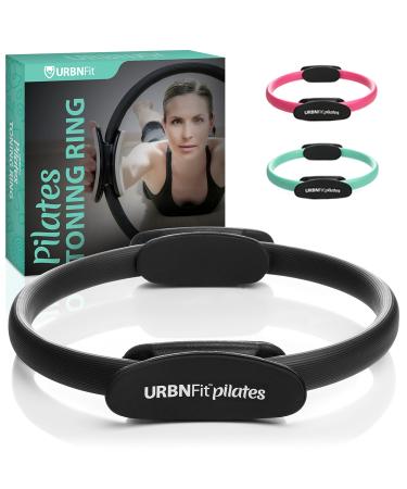 URBNFit Pilates Ring - 12" Magic Circle w/Dual Grip, Foam Pads for Inner Thigh Workout, Toning, Fitness & Pelvic Floor Exercise - Yoga Rings w/Bonus Exercise Guide Black 12 Inch