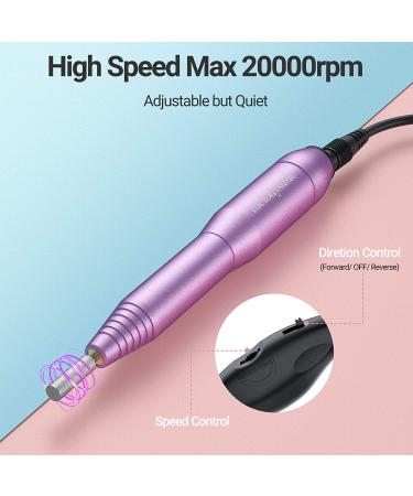 MelodySusie Portable Electric Nail Drill - Professional Efile Kit for Acrylic & Gel Nails - Manicure/Pedicure Tool in Purple - Buy Online on GoSupps.com