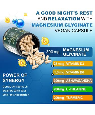 Herbpy Bundle 6in1 Magnesium Glycinate Ashwagandha & 4in1 Cardamom Capsules for Restful Night Relaxation Digestion Heart Health & Natural Wellness - Buy Online on GoSupps.com