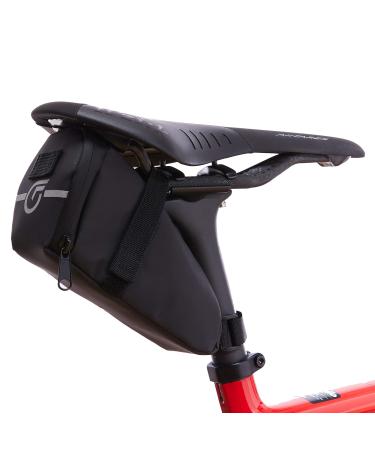 Cycle Factor Waterproof Bike Saddlebag Aerodynamic Bicycle Under Seat Pouch for Mountain, Beach or Road Bikes - Reflective Lining, Interior Mesh Bag & Key Holder, Velcro Straps, High Shear Resistance