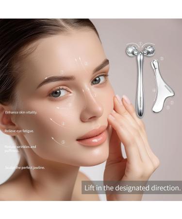 4-in-1 Face Roller & Gua Sha Tools - Eye Roller for Puffy Eyes Massage Tool for Neck & Body - Beauty Skin Care Gift for Women - Buy Online on GoSupps.com