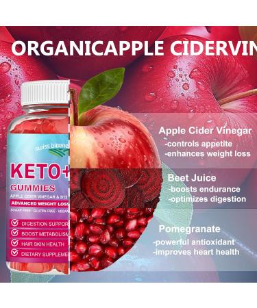 90 CT Keto Apple Cider Vinegar Gummies - Organic ACV Diet Supplement with Folic Acid B12 & Beet Root - Boost Energy & Wellness - 1000MG for Men & Women - Buy Online on GoSupps.com