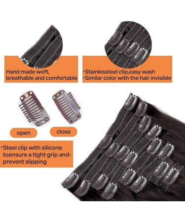 Hair Extensions Clip in Hair Extensions Human Hair Dark Brown Human Hair Clip in Hair Extensions Real Human Hair Double Lace Weft Brazilian Virgin Human Hair Extensions (#2) Natural Human Hair(20inch 20inches 240g - Buy Online on GoSupps.com