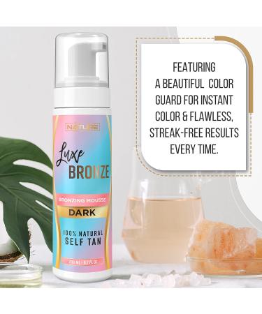 Self Tanner Dark Mousse - Fast-Acting Streak-Free Natural Glow | Anti-Cellulite Aloe Vera & Coconut Infused Vegan & Cruelty-Free - 6.7 Fl Oz - Buy Online on GoSupps.com