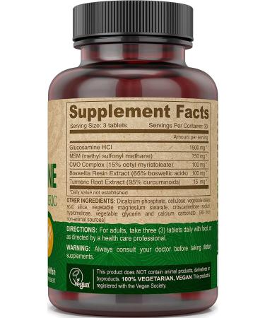 Deva Vegan Glucosamine MSM & CMO - 90 Tablets (2 Pack) | Joint Support Supplement - Buy Online on GoSupps.com
