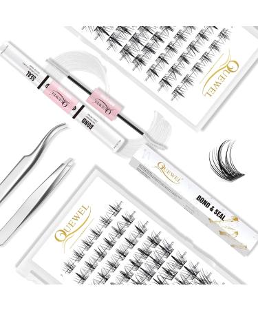 Eyelashes Individual Quewel D Curl 8mm Clusters - DIY Eyelash Extensions for Makeup (Sparkle-D-8mm) | 1 Pack - Buy Online on GoSupps.com