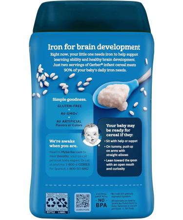 Gerber Baby Cereal DHA and Probiotic Rice 8 Oz - Buy Online on GoSupps.com