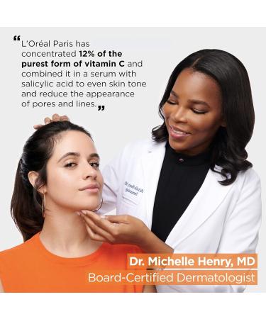 L'Or al Paris 12% Pure Vitamin C Brightening Face Serum with Vitamin E & Salicylic Acid for Antioxidant Protection & Less Visible Pores Revitalift Derm Intensives 30mL - Buy Online on GoSupps.com
