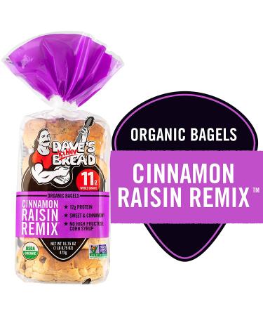 Dave's Killer Bread Organic Cinnamon Raisin Bagels - 16.75 oz - Sweet Cinnamon Flavor - 1 Pack - Buy Online on GoSupps.com