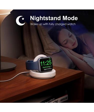 ZAPOGO Portable Magnetic Apple Watch Charger Stand - Wireless Fast Charging Dock with Nightstand Mode for Apple Watch Series 8/7/SE/6/5/4/3/2 - White - Buy Online on GoSupps.com