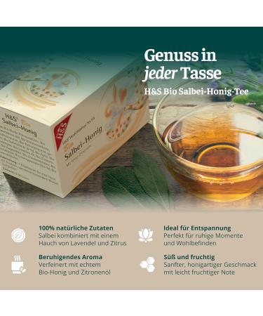  H & S H&S Organic Sage-Honey Tea Filter Bags 2 g Pack of 20 - Buy Online on GoSupps.com