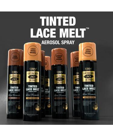 EBIN NEW YORK Wonder Lace Bond Tinted Lace Melt Aerosol Spray - Light Warm Brown 3.38oz/ 100ml - Quick Dry No Transfer Formula Humid Resistant Infused with Keratin for Protect Skin Paraben Free 3.38 Fl Oz (Pack of 1) LIGHT WARM BROWN - Buy Online on GoSupps.com