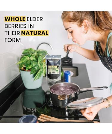 Herb To Body Organic Elderberry Dried Whole - 4oz Wildcrafted Sambucus Elderberry for Syrup, Teas, and Herbal Recipes 1 Count (Pack of 1) - Buy Online on GoSupps.com