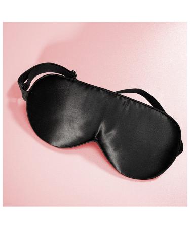 Natural Silk Sleep Mask, Super-Smooth & Soft Eye Mask with Adjustable Strap, Blindfold, Perfect Blocks Light, Pressure Free for A Full Night's Sleep (Black)