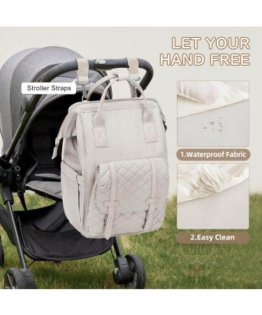 Shop A2 Beige Waterproof Baby Diaper Backpack - Multifunctional Casual Bag for Moms & Dads - Buy Online on GoSupps.com