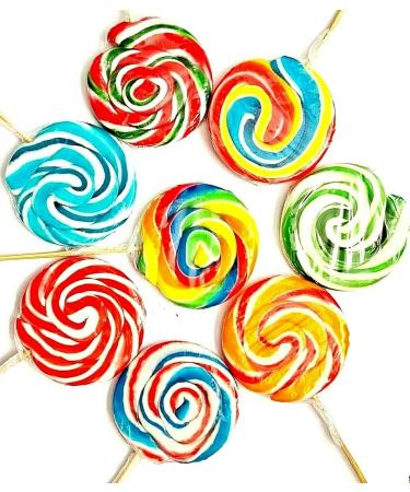 Lollipops 25 x 30g Rainbow Swirly Round Lollies. Kids Party Bags Sweets. Halal Vegan. Cake Toppers & Party Favours. Great Value. Assorted Colours. - Buy Online on GoSupps.com