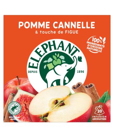 Elephant Infusion Apple Cinnamon and Fig Rainforest Alliance Certified 100% Natural Origin Ingredients 20 Pyramid Bag