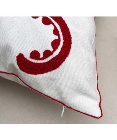 DECOPOW Embroidered Nautical Decor Pillow Cover - 18 Inch Square Canvas Pillow (Red-Octopus) - Buy Online on GoSupps.com
