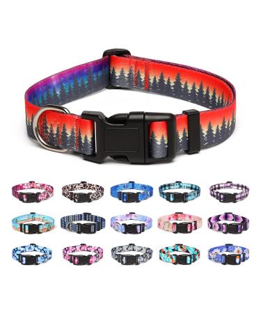 Suredoo dog collar adjustable soft & comfort nylon dog collar for small medium-sized dog puppies (s forest) s (neck circumference 25-40 cm width 1.5 cm) forest