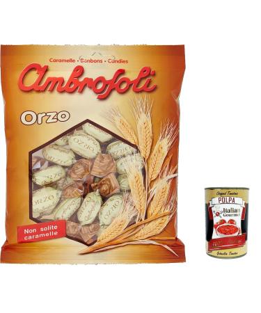 Italian Gourmet E.R. Ambrosoli Barley Sweet Candy 350g + Italian Gourmet Pulp 400g Pack of 12