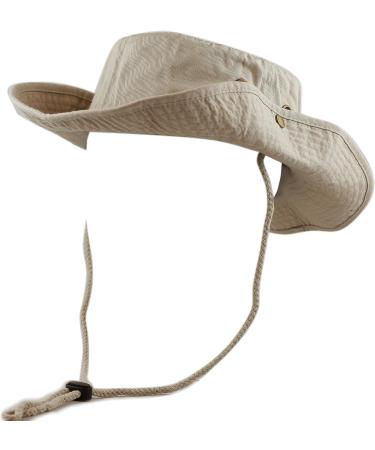 Stone-Washed Cotton Safari Wide Brim Bucket Hat in Khaki | Large-X-Large - Buy Online on GoSupps.com
